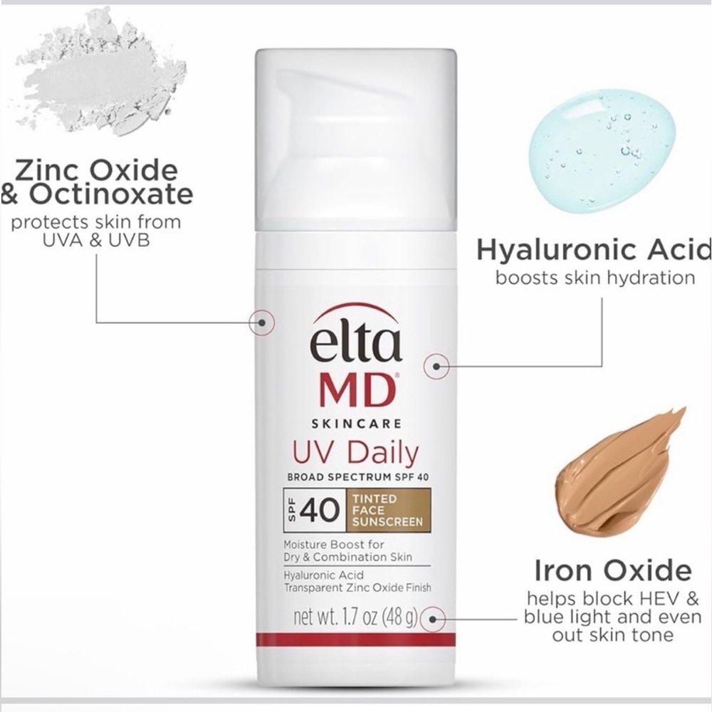 EltaMD UV Daily SPF 40 Face Sunscreen Moisturizer with Zinc Oxide, Daily Face